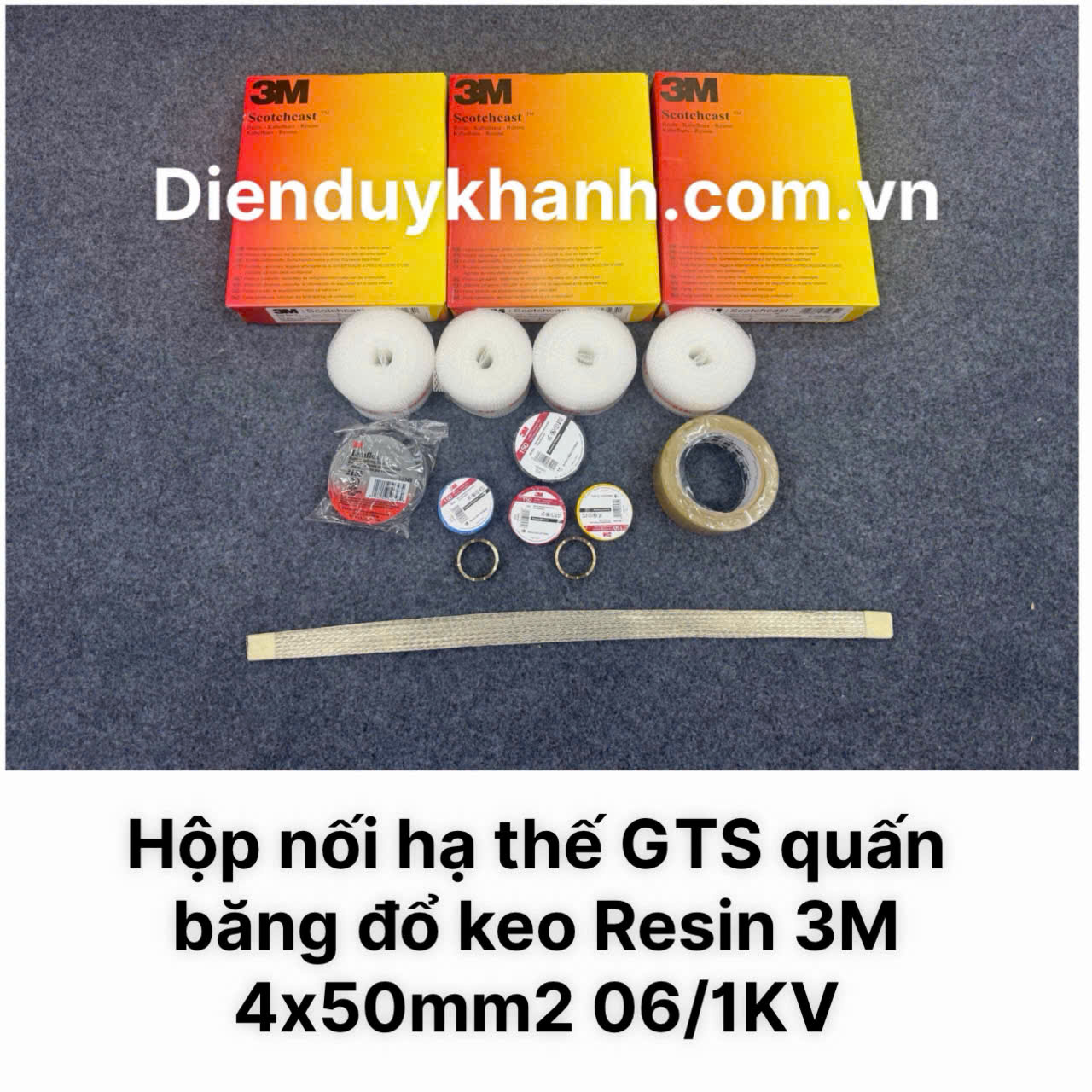 Hộp nối cáp hạ thế 4x50mm2 quấn băng đổ keo Resin 3M chính hãng giá rẻ